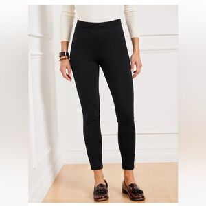 Talbots Soho Ankle Pant Black Pull On Stretch Slim Trousers Leggings Size 10 EUC